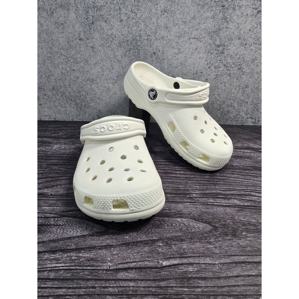 Crocs Classic Clogs White Kids Size J1 Junior Excellent Used Condition EUC